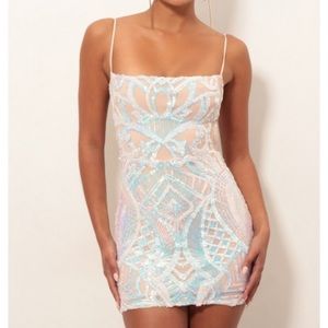 Lucy in the sky Iridescent body-con mini dress